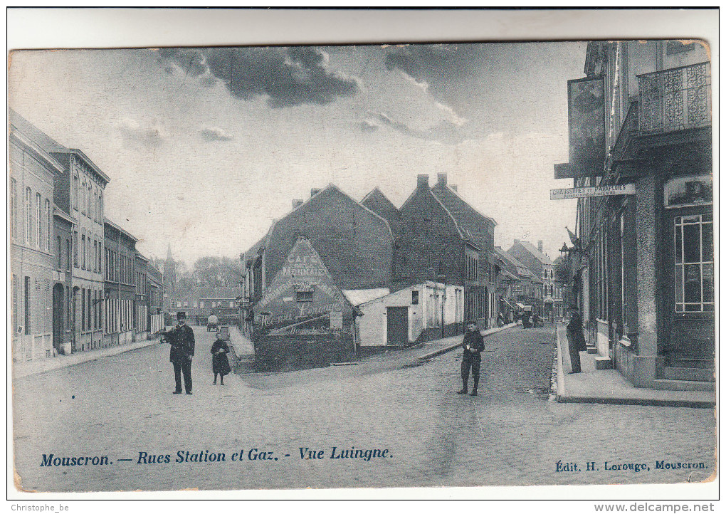 Mouscron, Moeskroen, Rues Station Et Gaz, Vue Luigne (pk13855) - Moeskroen