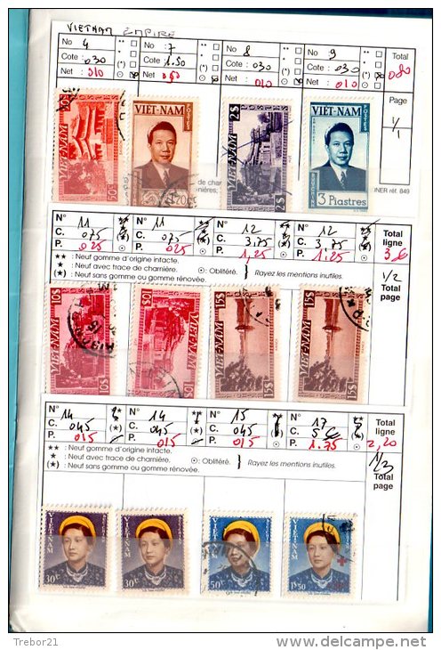 Carnet De VIETNAM . 9 Scans. Cote= 115,25 € - Verzamelingen (in Albums)