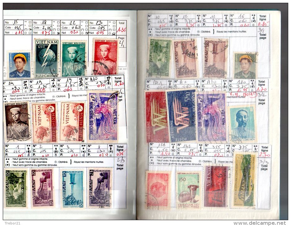 Carnet De VIETNAM . 9 Scans. Cote= 115,25 € - Verzamelingen (in Albums)