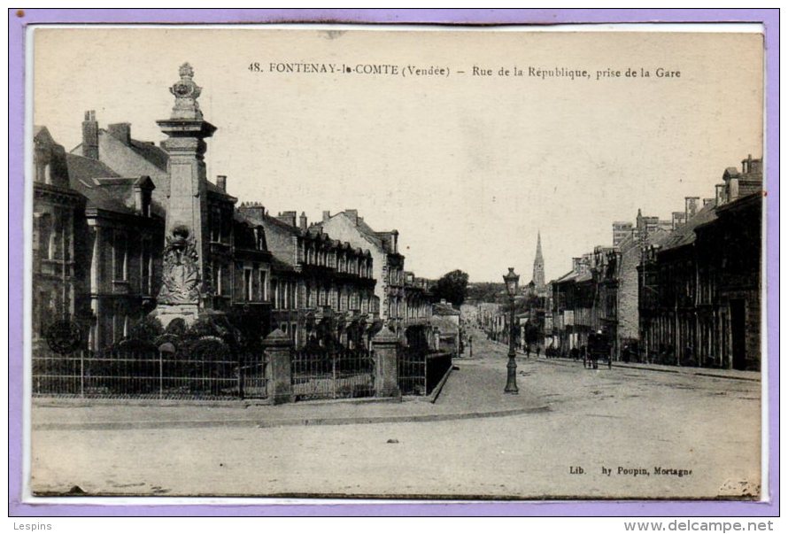 85 - FONTENAY Le COMTE --  Rue De La République , Prise De La Gare - Fontenay Le Comte