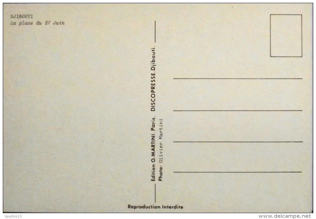 DJIBOUTI CARTE POSTALE  - La Place Du 27 Juin - T.B.E. - Djibouti