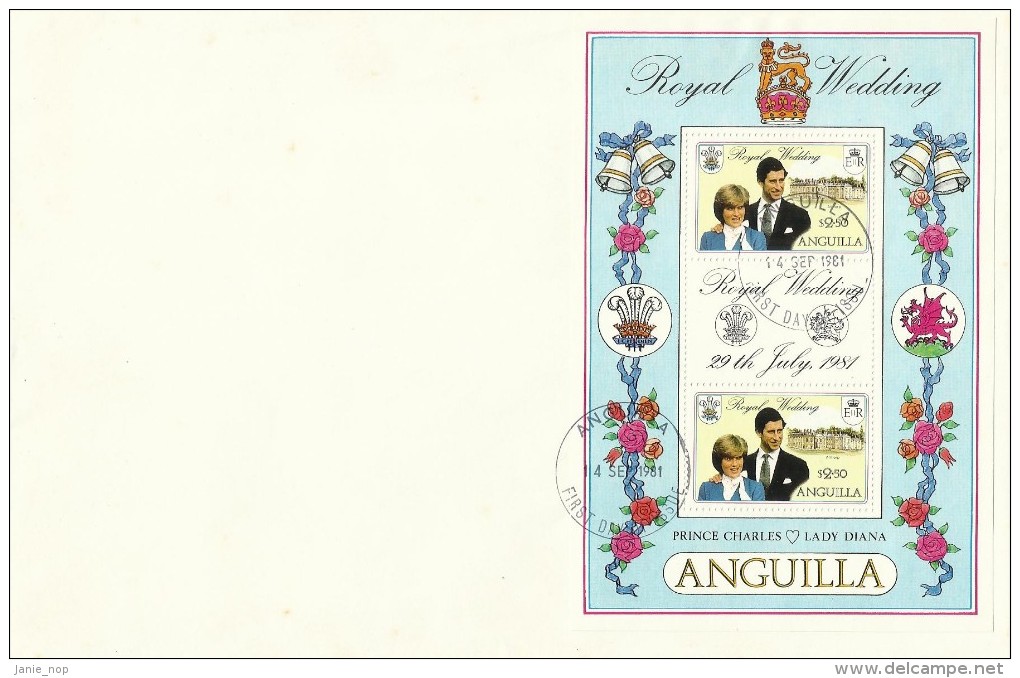 Anguilla 1981 Royal Wedding Souvenir Sheet FDC - Anguilla (1968-...)