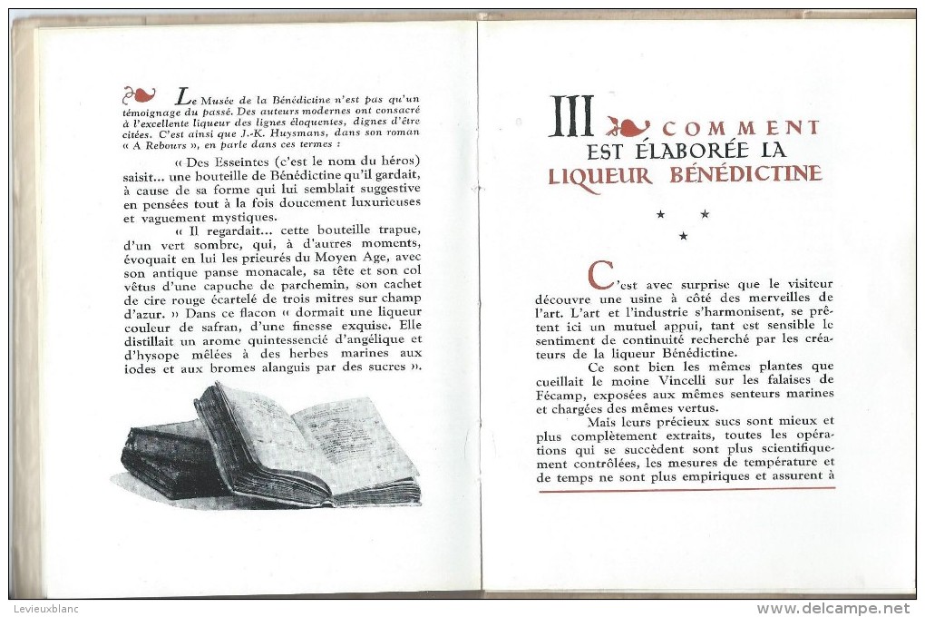 La Bénédictine/Liqueur/ Livret/ Une Oeuvre née d´un secret/ Musée de la Bénédictine/FECAMP/Tolmer /vers 1940-50  LIV45