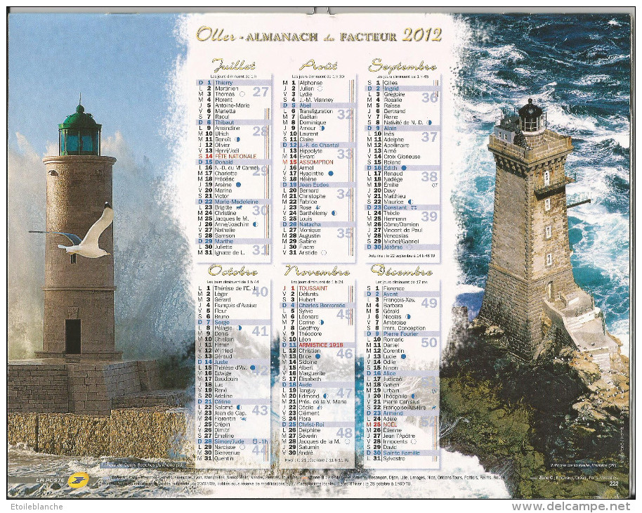 Calendrier Avec Photos, Phares De France, Bretagne, La Jument, Les Pierres Noires La Vieille (Finistère 29) Cassis (13) - Tamaño Grande : 2001-...