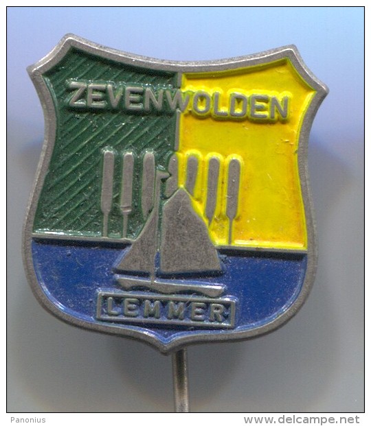 Rowing, Kayak, Canoe -  Watersportvereniging "De Zevenwolden" Lemmer, Netherlands, Vintage Pin, Badge - Rudersport