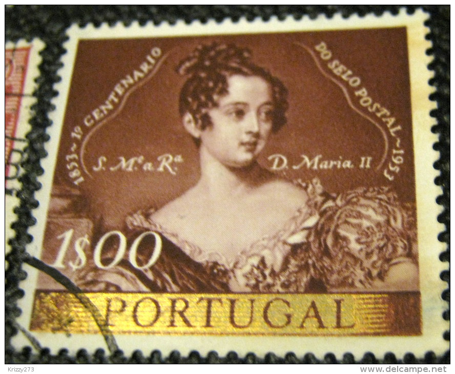 Portugal 1953 The 100th Anniversary Of Portuguese Stamps Maria II 1e - Used - Used Stamps