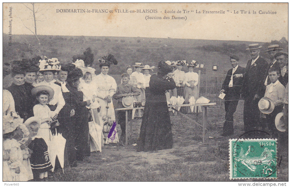 Dommartin Le Francet Ville En Blaisois,tir A La Carabine ,section Des Dames,la Fraternelle,chapeaux - Autres & Non Classés