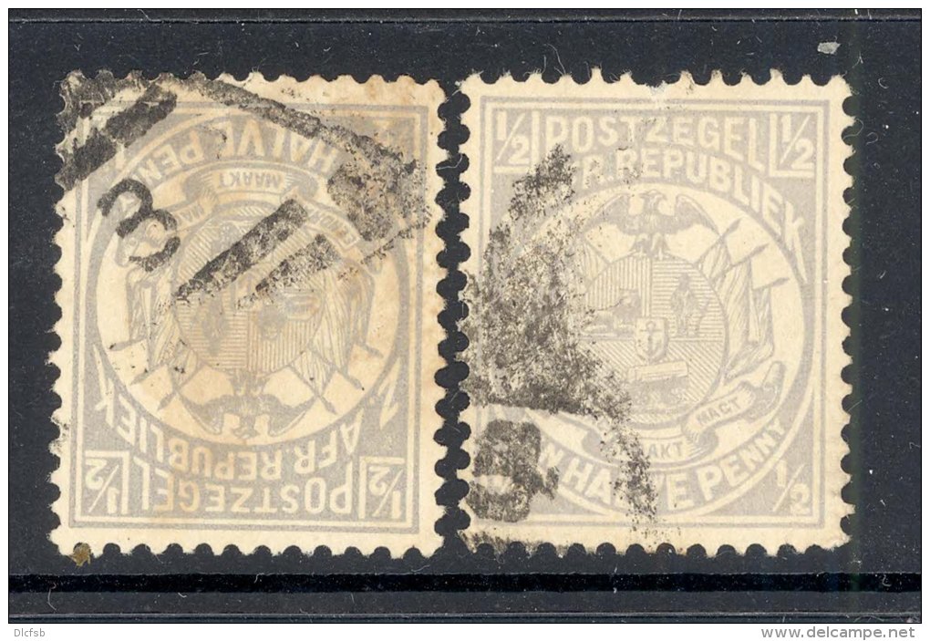 TRANSVAAL, Postmark 5 And 3 In Triangle On S. African Republic Stamp - Transvaal (1870-1909)