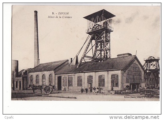 Carte 1920 DIVION / MINES DE LA CLARENCE - Divion