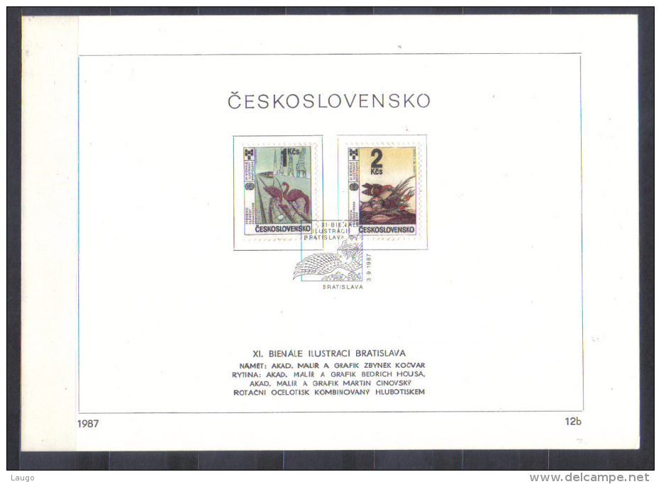 Czechoslovakia FIRST DAY SHEET  Mi 2921-2924 Bienale Children Books Illustrations   1987 - Brieven En Documenten