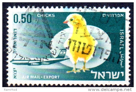 ISRAEL 1968 Air. Israeli Exports - 50a Chick & Egg (Chicks)  FU - Aéreo