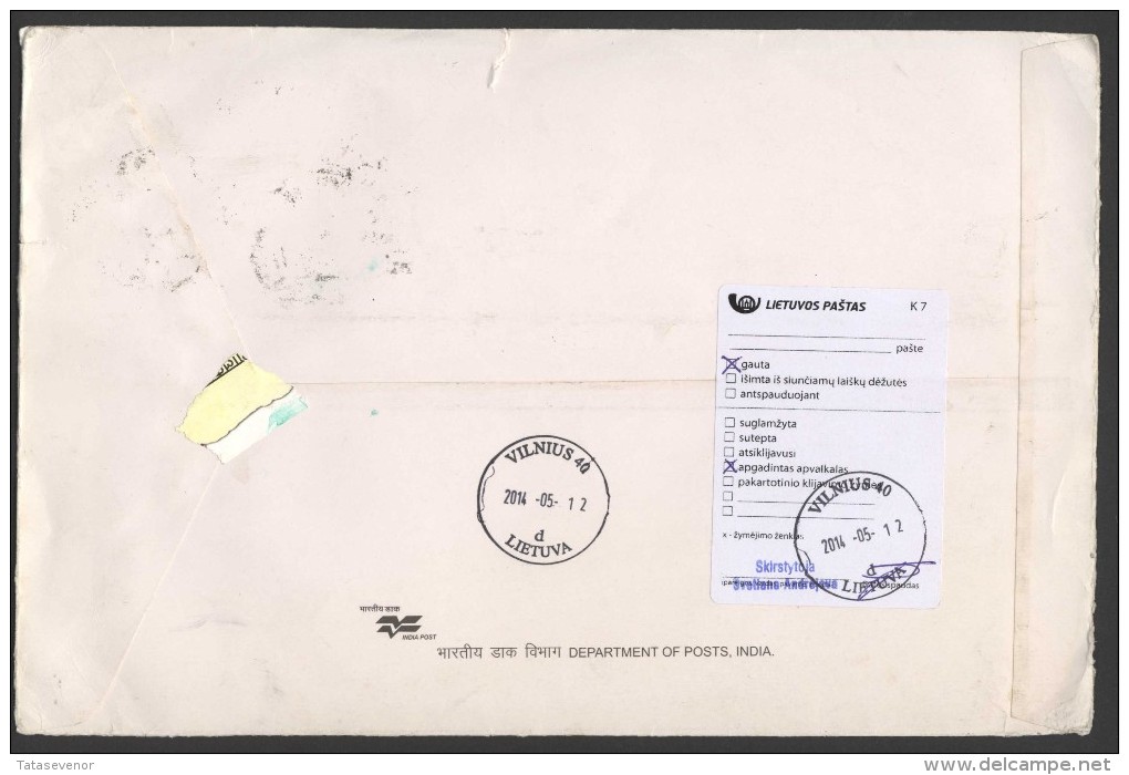 INDIA Postal History Letter Brief IN 025 Personalities Train Railway Station Air Mail - Cartas & Documentos