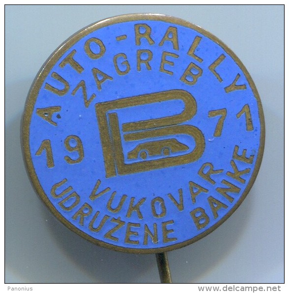 AUTO RALLY - Zagreb Vukovar, Croatia, 1971. Vintage Pin, Badge, Enamel - Autorennen - F1