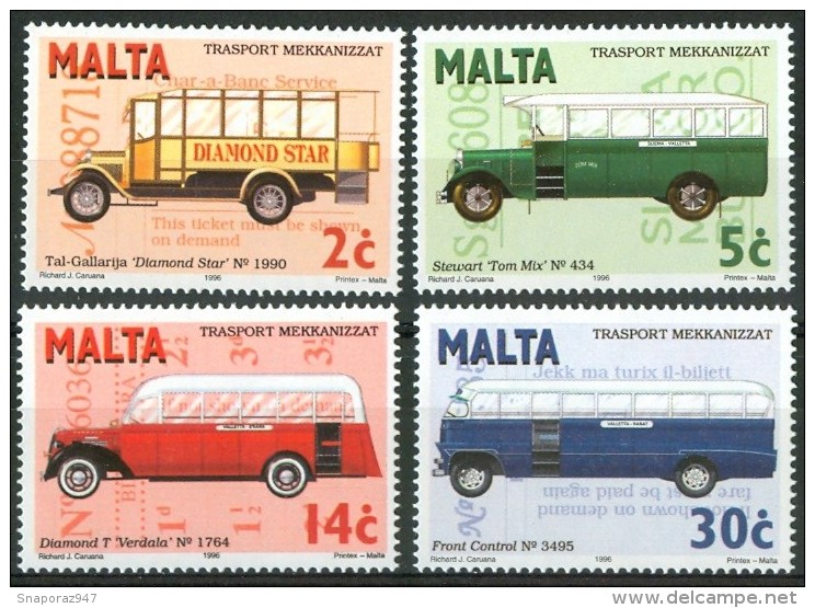 1987 Malta Autobus Bus Set MNH** -Tra29 - Busses