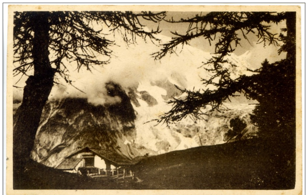 144> MONTE BIANCO : Ghiacciaio Della Brenva E Chalets Le Prè = Viaggiata Intorno Al 1928 - Altri & Non Classificati