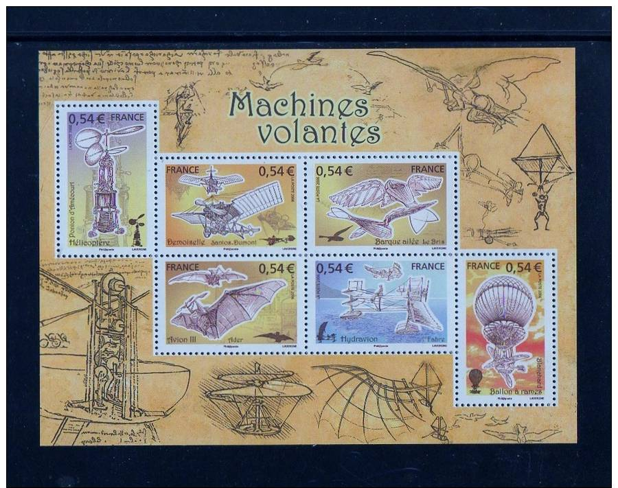 FRANCE 2006 1 Bloc De 6 (6) YT N° 103** Aviation Machines Volantes 6 X 0.54€ Feuillet - Ungebraucht