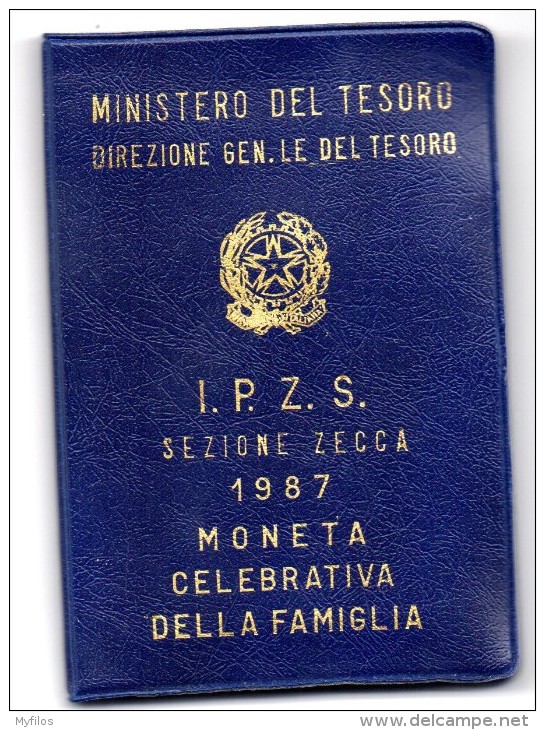 1987 ITALIA MONETA CELEBRATIVA DELLA FAMIGLIA  L. 500 ARG. - Conmemorativas