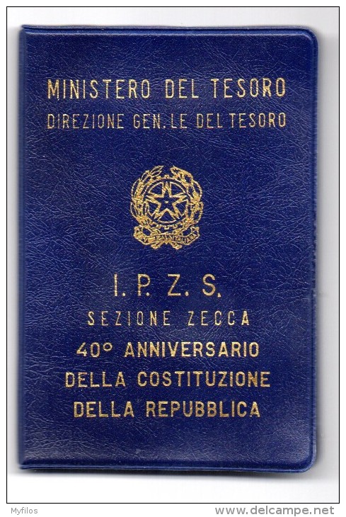 1988 ITALIA 40° ANNIVERSARIO DELLA COSTITUZIONE DELLA REPUBBLICA  L. 500 ARG. - Commémoratives