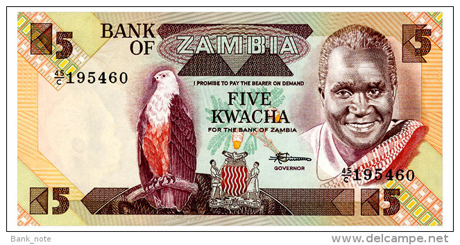 ZAMBIA 5 KWACHA ND(1980-88) Pick 25d Unc - Zambie