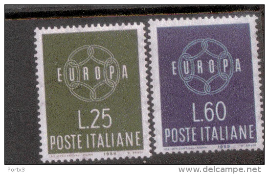 CEPT Kette Italien 1077 - 1078 MNH ** Postfrisch - 1959