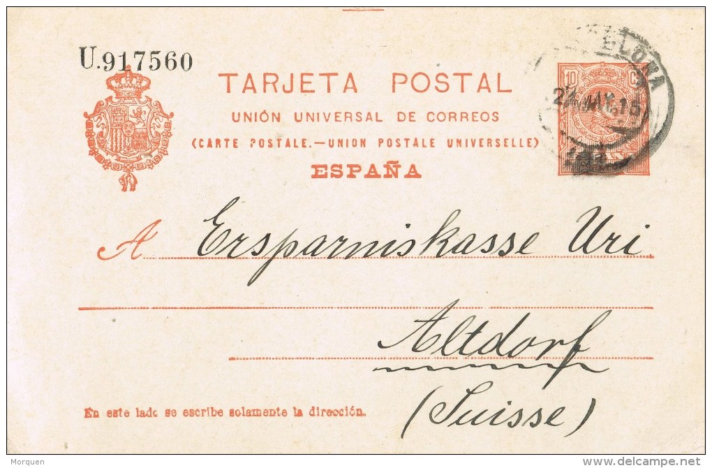 10146. Entero Postal BARCELONA 1915 A Alemania - 1850-1931