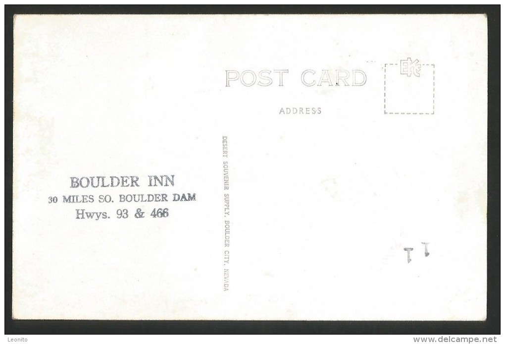 BOULDER INN Boulder Dam Nevada USA 1935 - Autres & Non Classés
