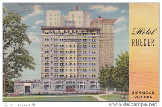 Hotel Ruger Richmond Virginia 1950 - Richmond