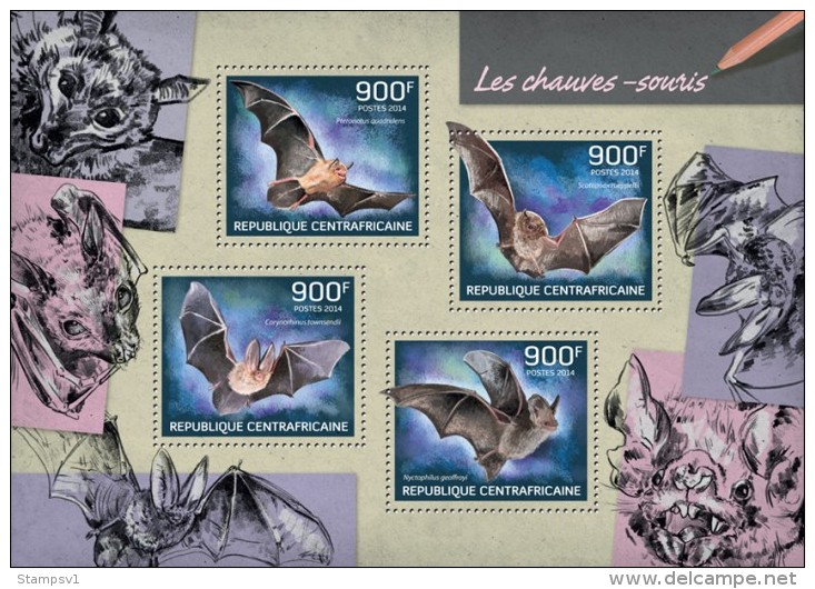 Central African Republic. 2014 Bats. (220a) - Fledermäuse