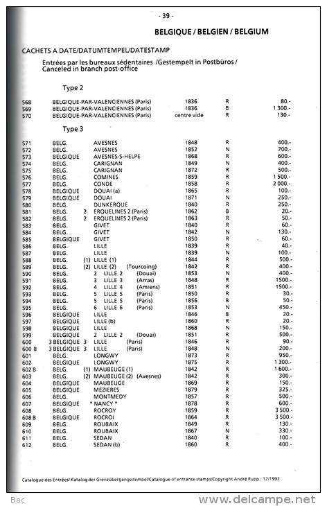 RAILWAY PARCEL POST CANCELLATIONS OF BELGIUM (Catalogue Des Oblitérations Chemin De Fer Belge) - Strade Ferrate