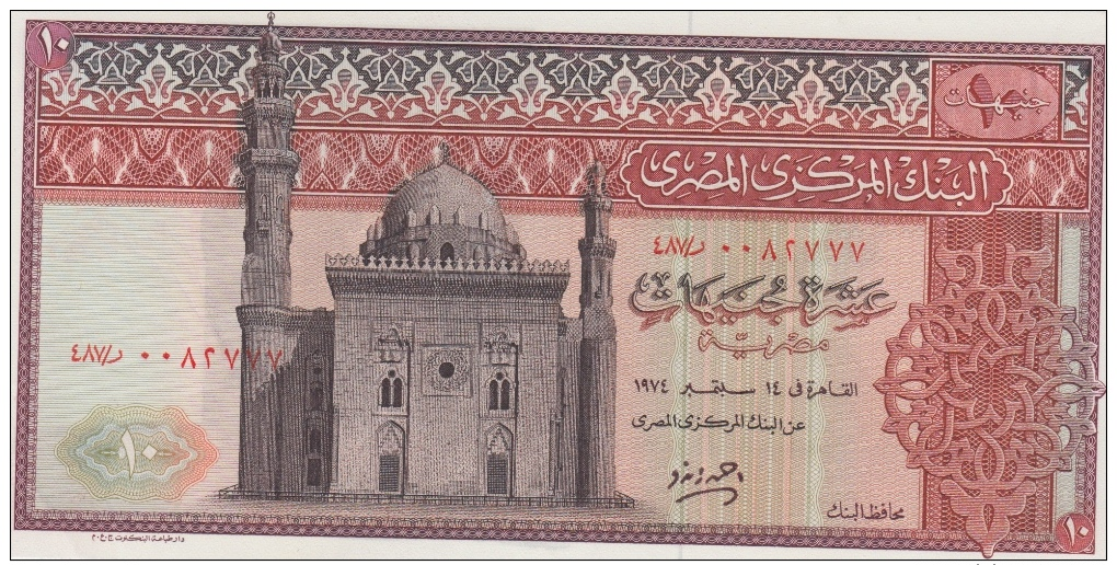EGYPTE 10 Pounds 1974 P46 UNC - Egypte