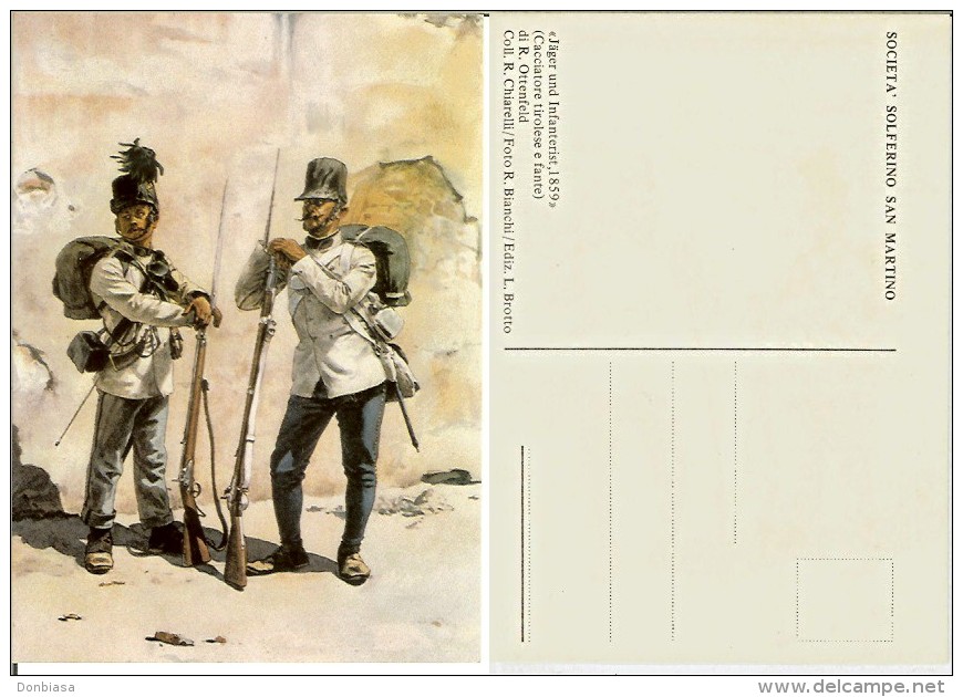 Cacciatore Tirolese E Fante (ill. Ottenfeld - Jager Und Infanterist, 1859). Società Solferino San Martino - Regiments