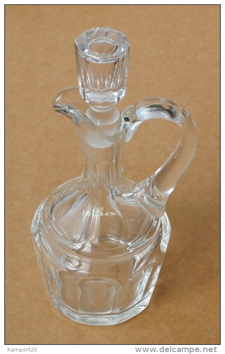 Vintage Style Clear GLASS Bottle JUG Stopper 0,250L Pitcher Cruche - Caraffe