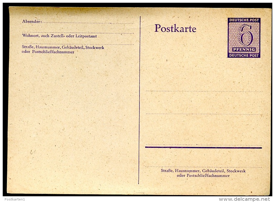 WESTSACHSEN P15 Postkarte 1945  Kat. 10,00 € - Postal  Stationery