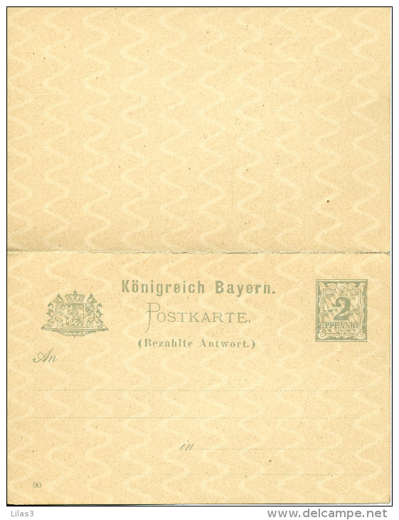 Entier Postal  Carte Avec Réponse Payée 2 Pf Gris Neuf - Lettres & Documents