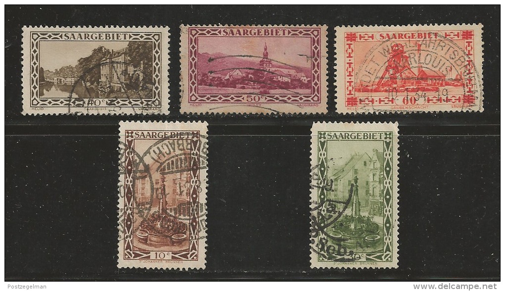 GERMANY SAARGEBIET, 1926, Used Stamp(s) Landscapes , MI 108=121 #16116,  5 Values Only - Used Stamps