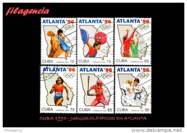 USADOS. CUBA. 1995-14 JUEGOS OLÍMPICOS EN ATLANTA - Oblitérés