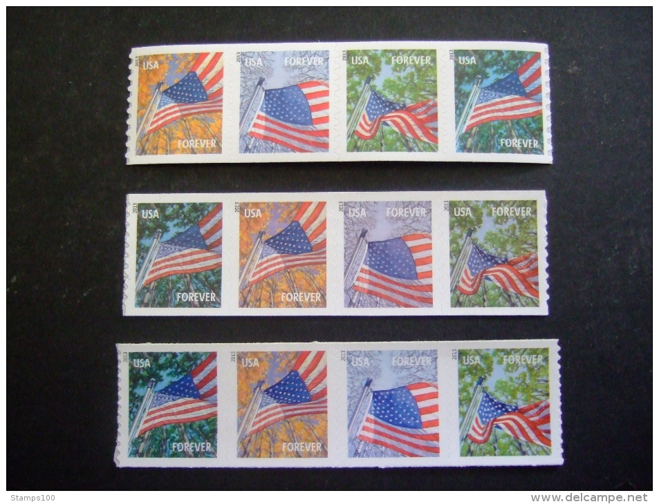 USA 2013  FLAG FOR ALL SEASONS  STRIP OF 4 AVR, SSP, CCL   Photo Is Example    MNH **  (P43-630) - Nuevos