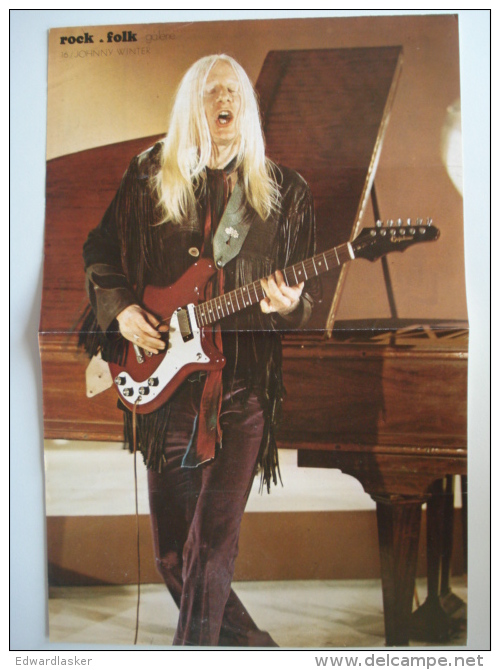 POSTER Du Magazine ROCK & FOLK : JOHNNY WINTER - Manifesti & Poster