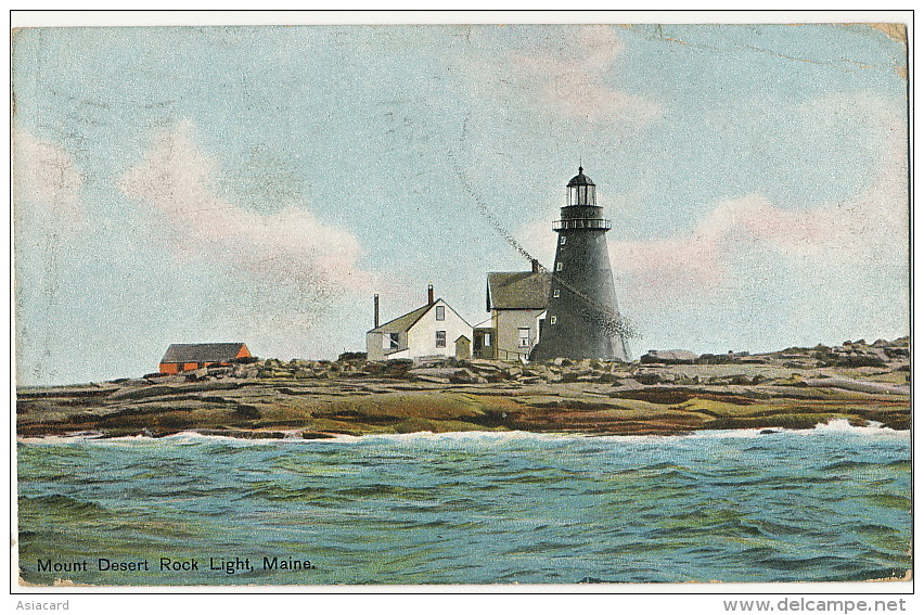 Mount Desert Rock Light Lightouse Phare P. Used 1911 - Autres & Non Classés