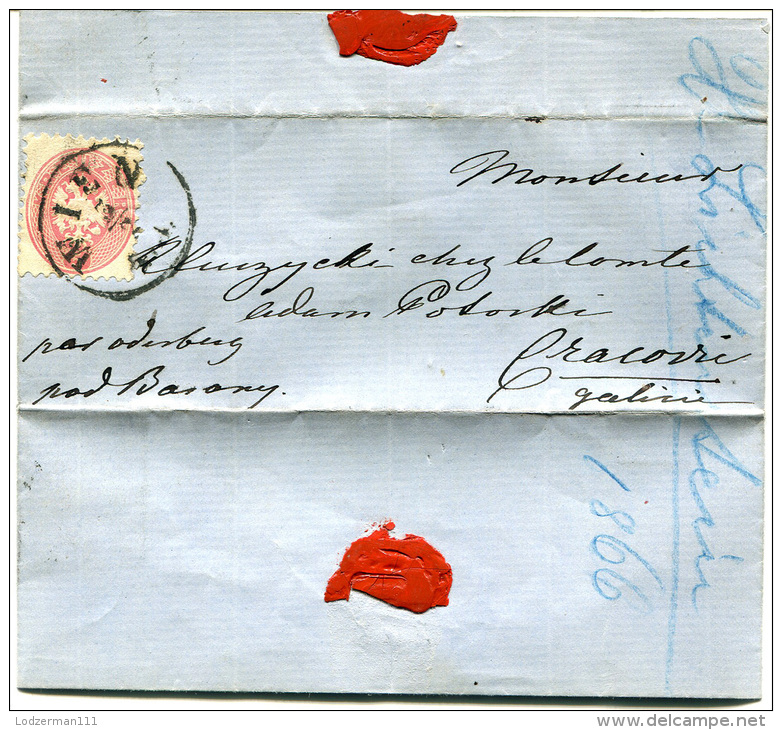 AUSTRIA 1866 - Letter From WIEN To Poland (in Polish) - Lettres & Documents