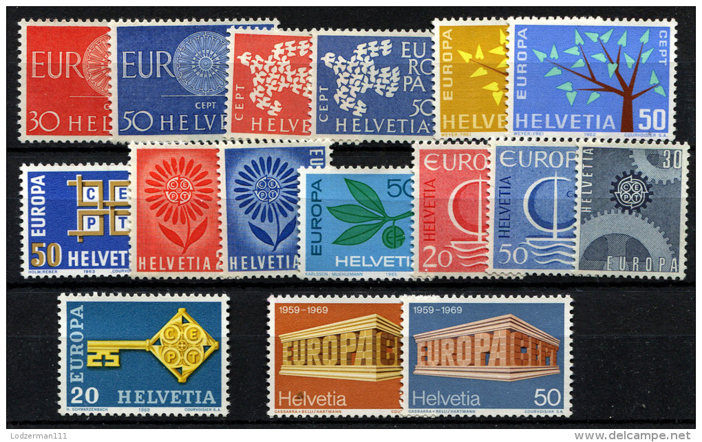 SWITZERLAND - Europa CEPT 1960-69 (compl.) MNH (postfrisch) VF - Nuovi