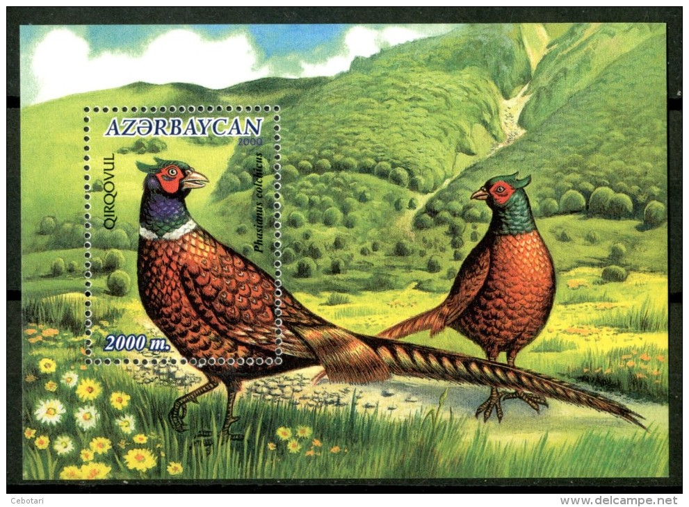 AZERBAIJAN 2000 ** - Fagiani -  1 Block MNH Come Da Scansione - Galline & Gallinaceo