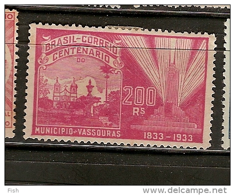 Brazil * & Cent. Do Municipio De Vassouras 1933  (252) - Nuevos