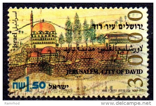 ISRAEL 1995 3000th Anniv Of City Of David (Jerusalem) - 1s.50 - Illustration  Jerusalem From 19th-cent Map  FU - Used Stamps (without Tabs)