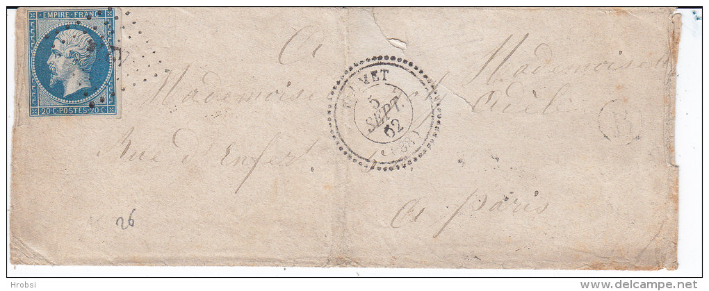 Savoie,  FLUMET, Cachet 22 Perlé, Pc 4274, Enveloppe Fatiguée - 1849-1876: Période Classique