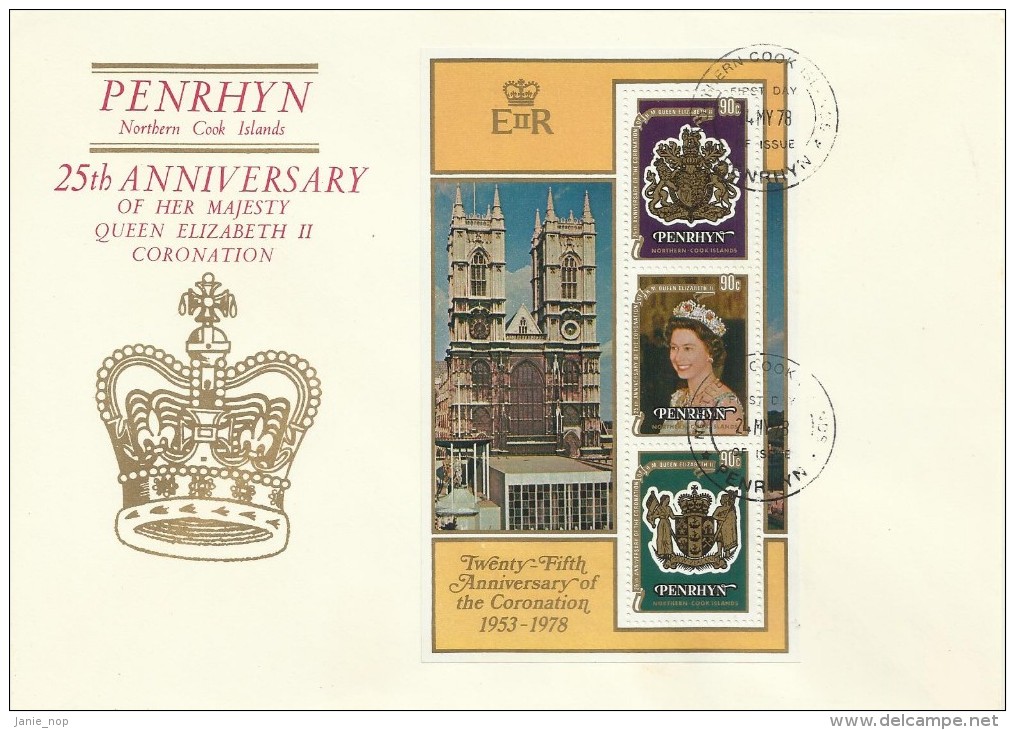 Penrhyn 1978 Coronation MS FDC - Penrhyn