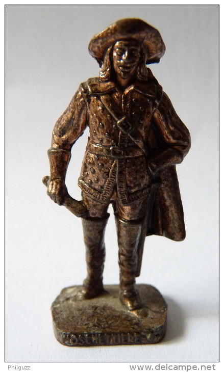 FIGURINE KINDER  METAL SOLDAT MOUSQUETAIRE FRANCAIS  4 RP 80's Cuivre - KRIEGER Französische Musketiere 1670 - Metal Figurines