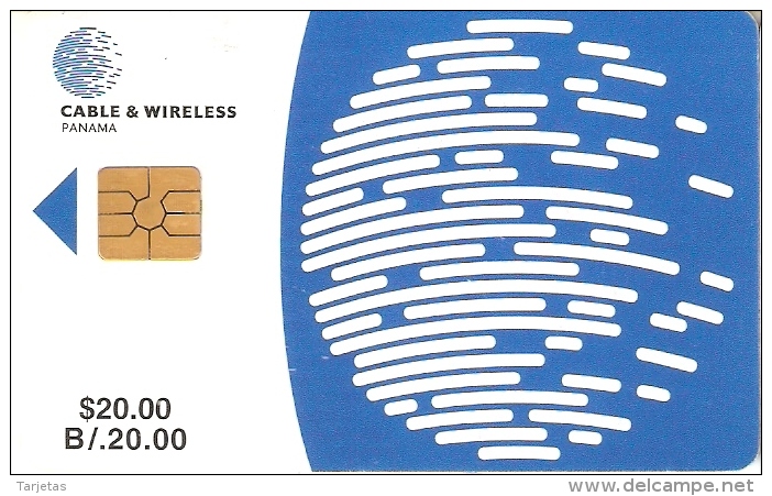 TARJETA DE PANAMA DE CABLE & WIRELESS DE $20 CHIP NEGRO - Panama