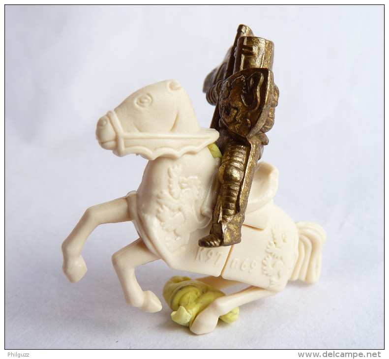 FIGURINE KINDER  METAL CHEVALIER A CHEVAL 1 1996 Laiton Et Plastique - KRIEGER RITTER ZU PFERD - Figurillas En Metal