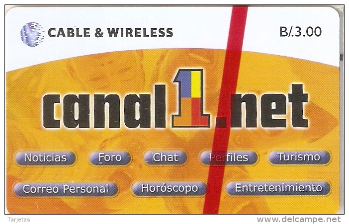 TARJETA DE PANAMA DE CABLE & WIRELESS DE B/.3.00 CANAL1.NET (NUEVA-MINT) - Panama